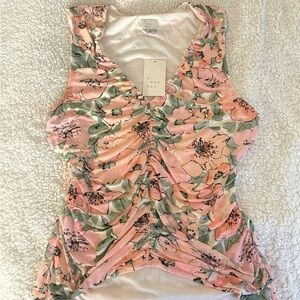 A New Day Women's Floral Pink and Green Tank Top
